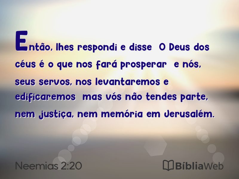 Neemias 2:20 em imagem para compartilhar