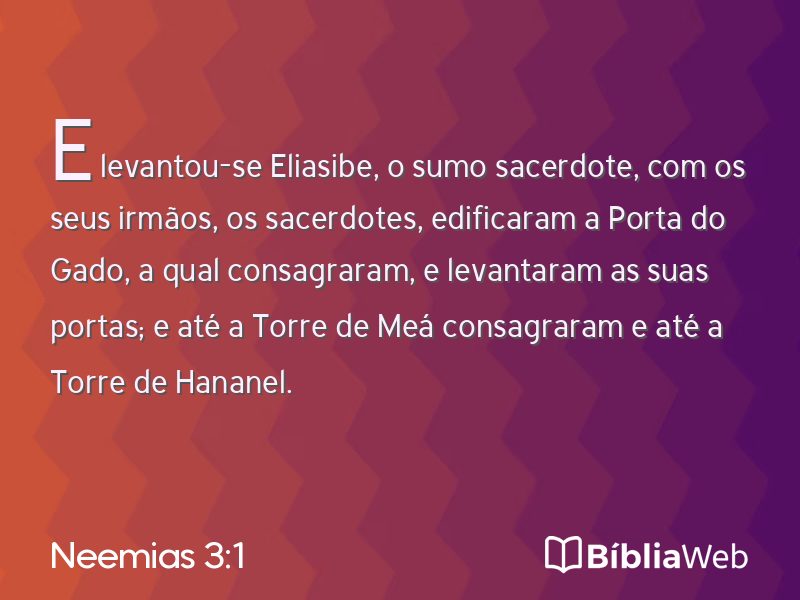 Neemias 3:1 em imagem para compartilhar