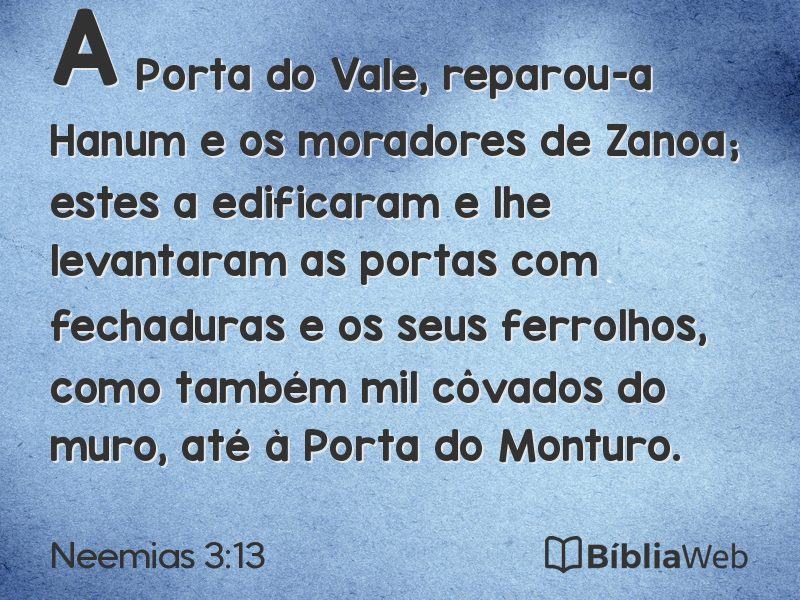 Neemias 3:13 em imagem para compartilhar