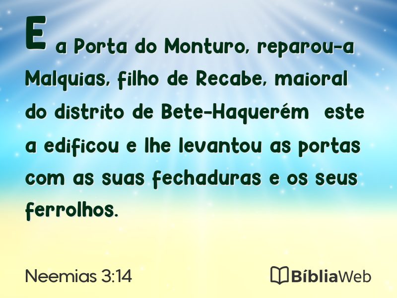 Neemias 3:14 em imagem para compartilhar