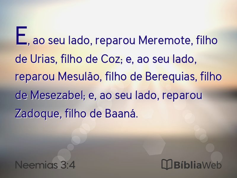 Neemias 3:4 em imagem para compartilhar
