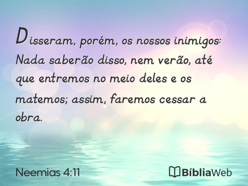 Neemias 4:11 em imagem para compartilhar