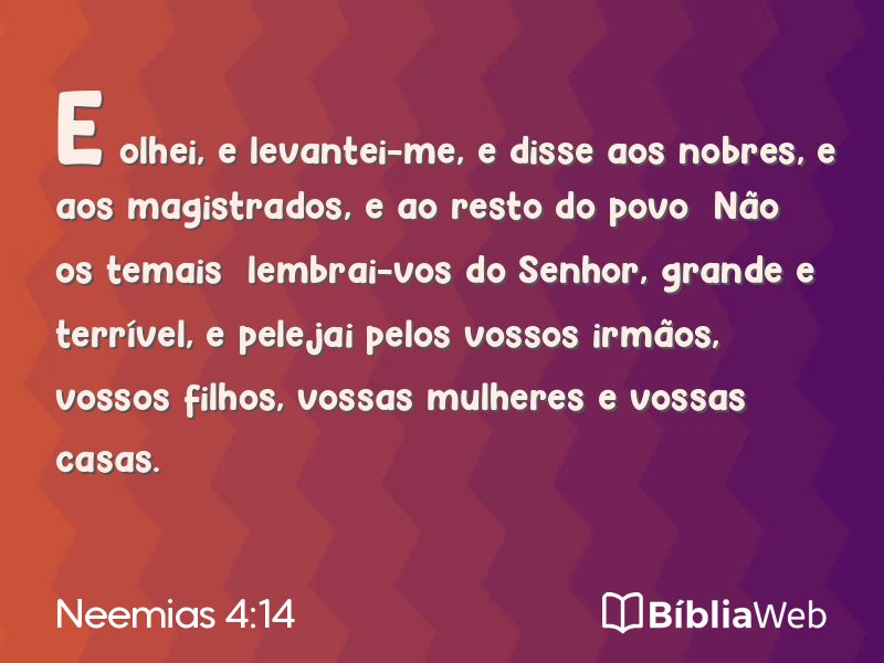 Neemias 4:14 em imagem para compartilhar
