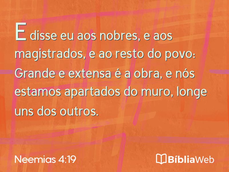 Neemias 4:19 em imagem para compartilhar