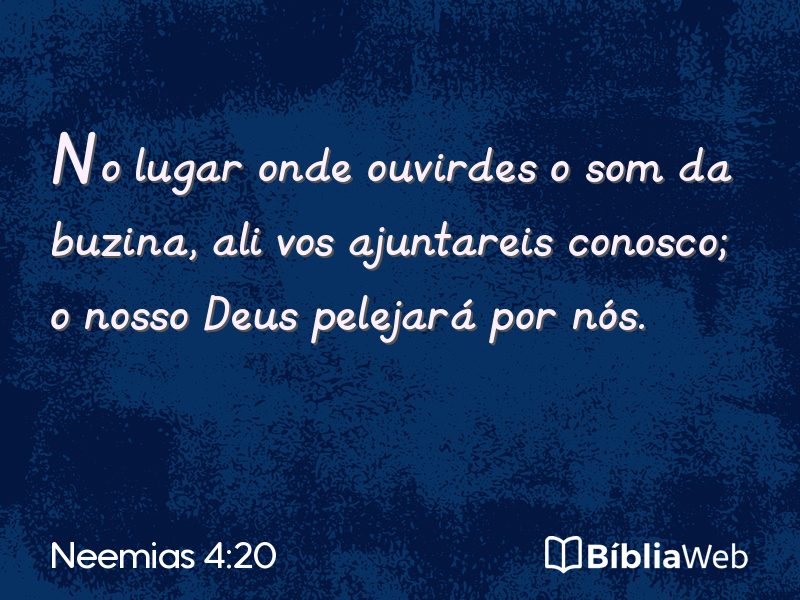 Neemias 4:20 em imagem para compartilhar