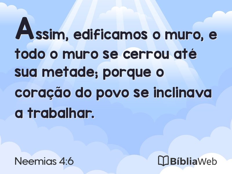 Neemias 4:6 em imagem para compartilhar