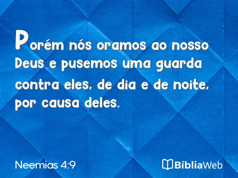 Neemias 4:9 em imagem para compartilhar