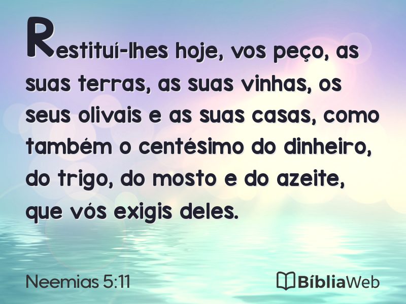 Neemias 5:11 em imagem para compartilhar