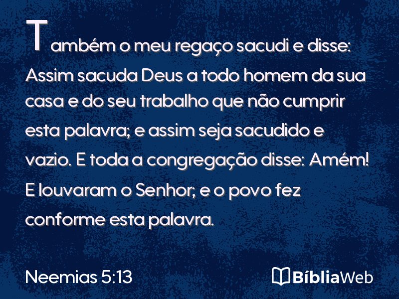 Neemias 5:13 em imagem para compartilhar