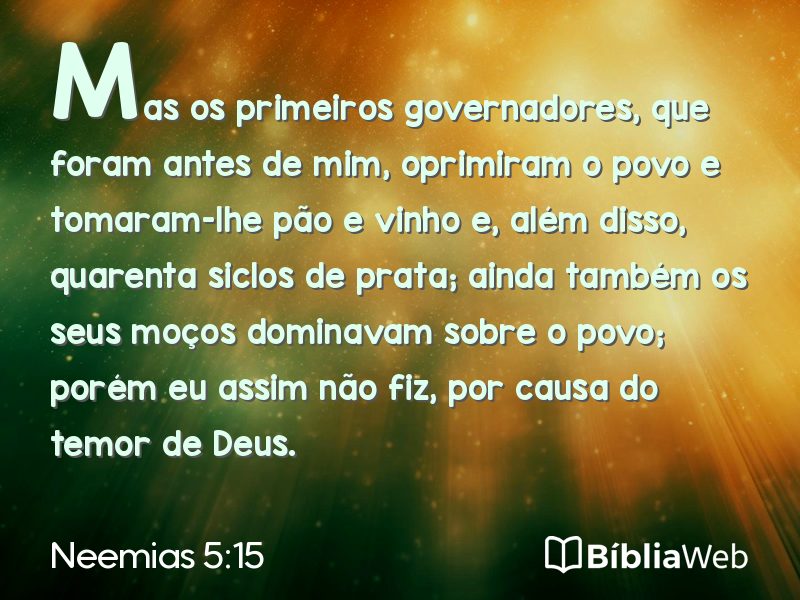 Neemias 5:15 em imagem para compartilhar