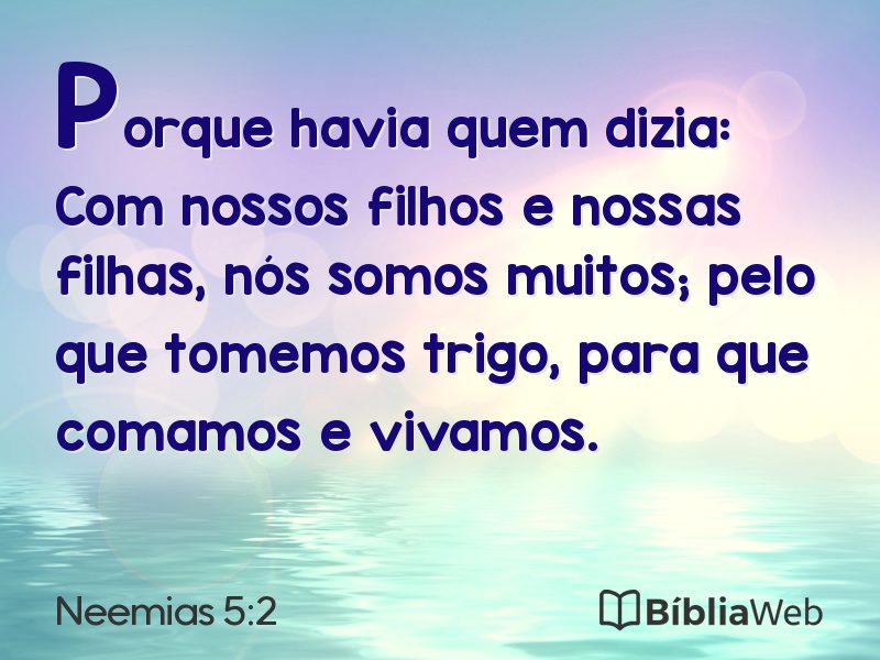 Neemias 5:2 em imagem para compartilhar