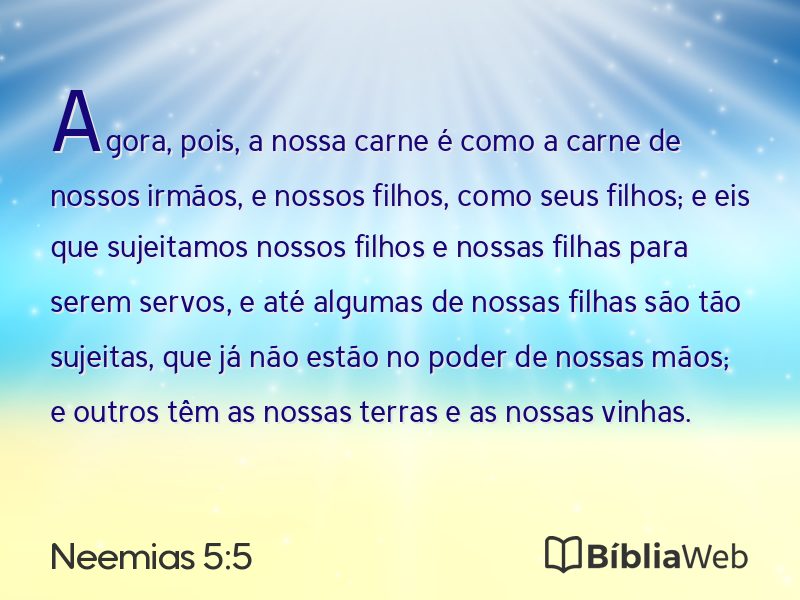 Neemias 5:5 em imagem para compartilhar