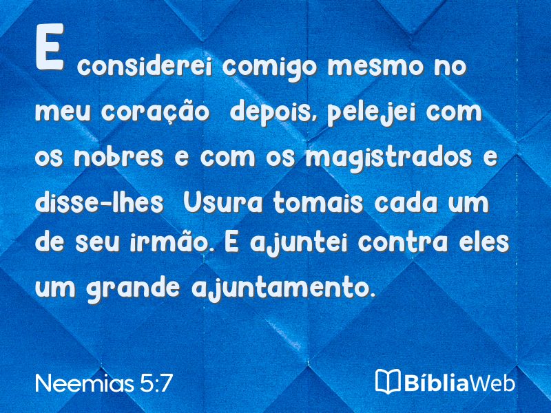 Neemias 5:7 em imagem para compartilhar