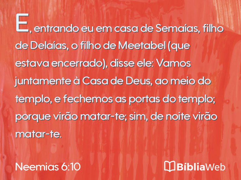 Neemias 6:10 em imagem para compartilhar