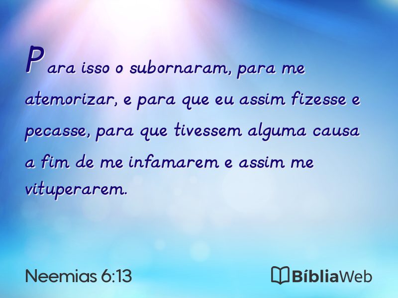 Neemias 6:13 em imagem para compartilhar