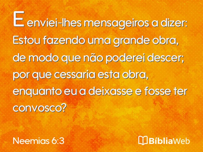 Neemias 6:3 em imagem para compartilhar