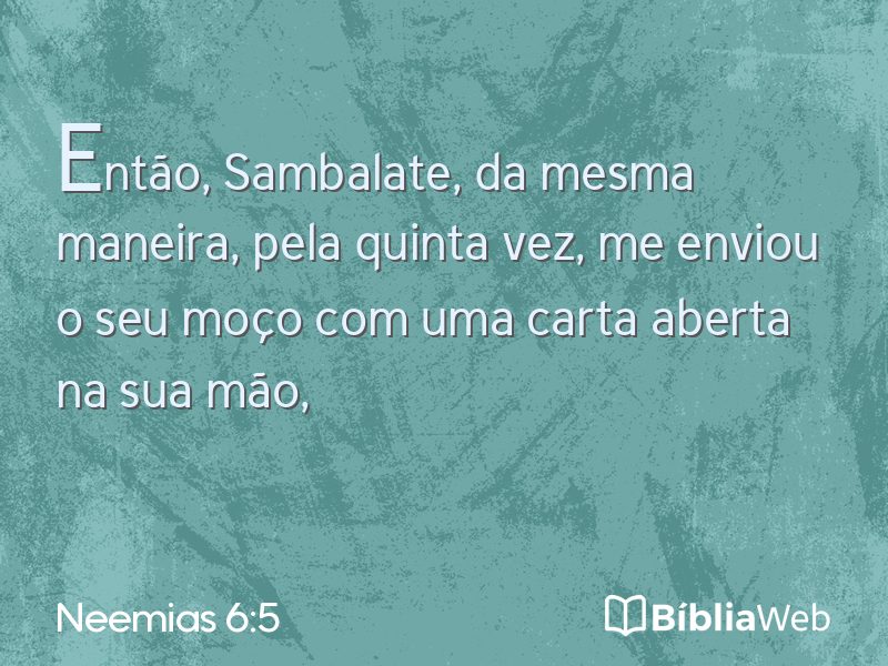 Neemias 6:5 em imagem para compartilhar