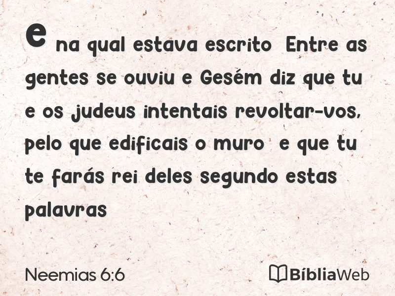 Neemias 6:6 em imagem para compartilhar