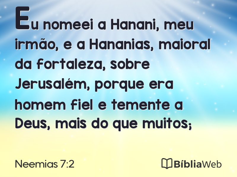 Neemias 7:2 em imagem para compartilhar