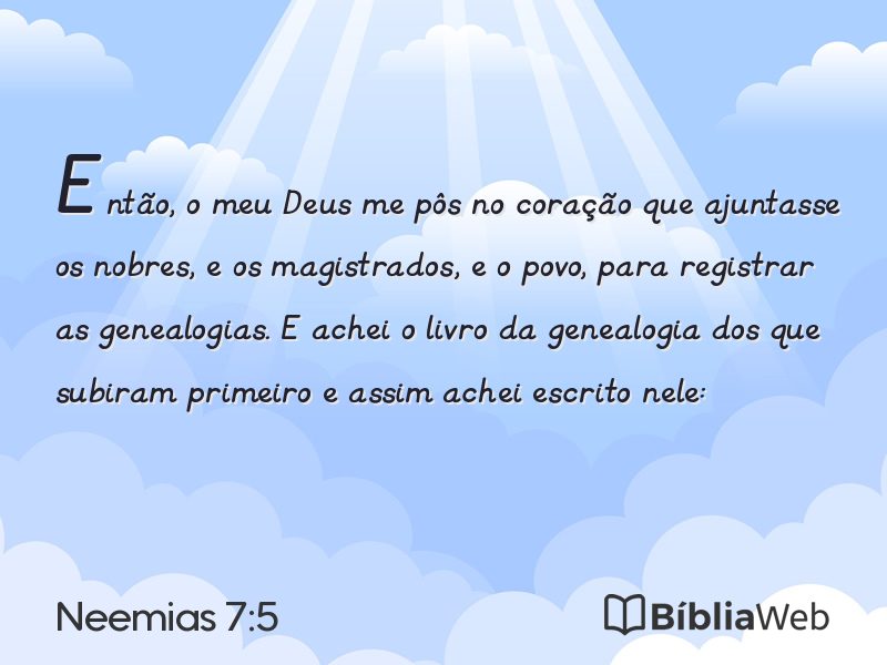 Neemias 7:5 em imagem para compartilhar