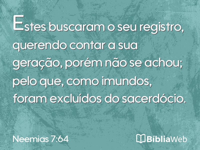 Neemias 7:64 em imagem para compartilhar