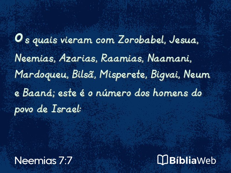 Neemias 7:7 em imagem para compartilhar