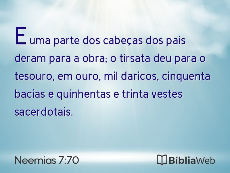 Neemias 7:70 em imagem para compartilhar