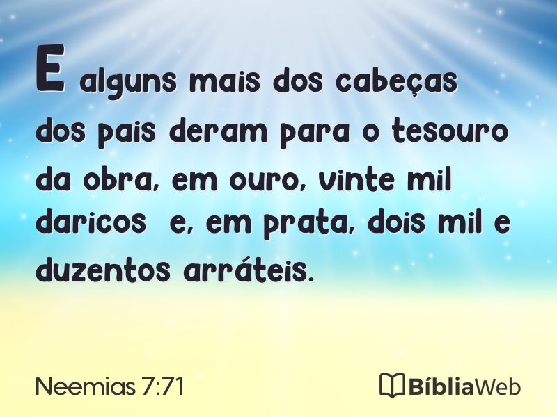 Neemias 7:71 em imagem para compartilhar