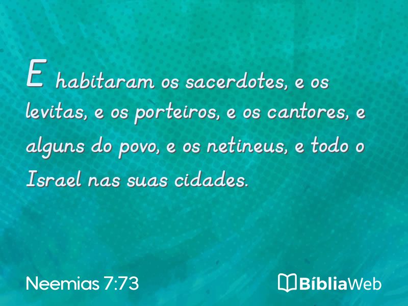Neemias 7:73 em imagem para compartilhar
