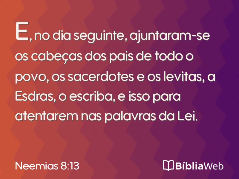 Neemias 8:13 em imagem para compartilhar