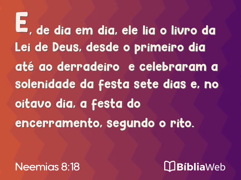 Neemias 8:18 em imagem para compartilhar