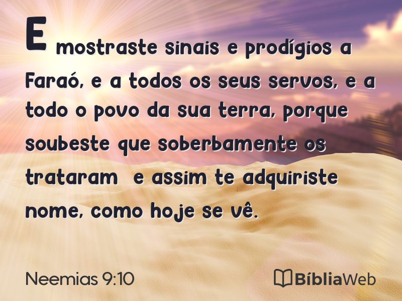 Neemias 9:10 em imagem para compartilhar