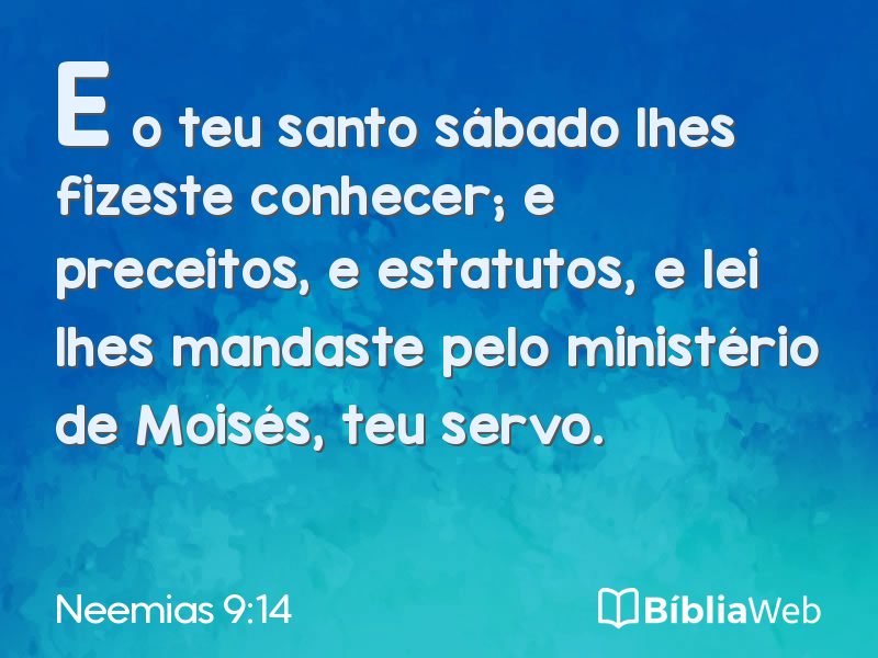 Neemias 9:14 em imagem para compartilhar