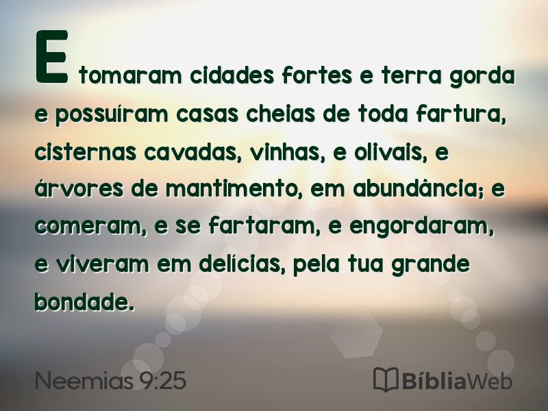 Neemias 9:25 em imagem para compartilhar