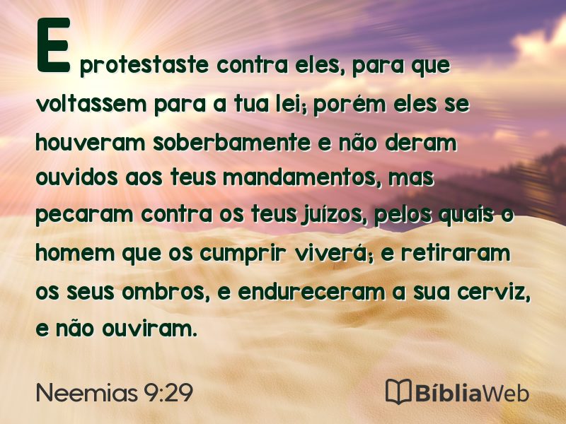 Neemias 9:29 em imagem para compartilhar