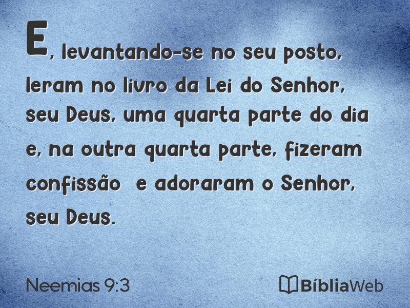 Neemias 9:3 em imagem para compartilhar