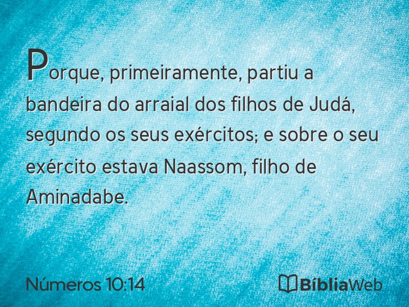 Números 10:14 em imagem para compartilhar