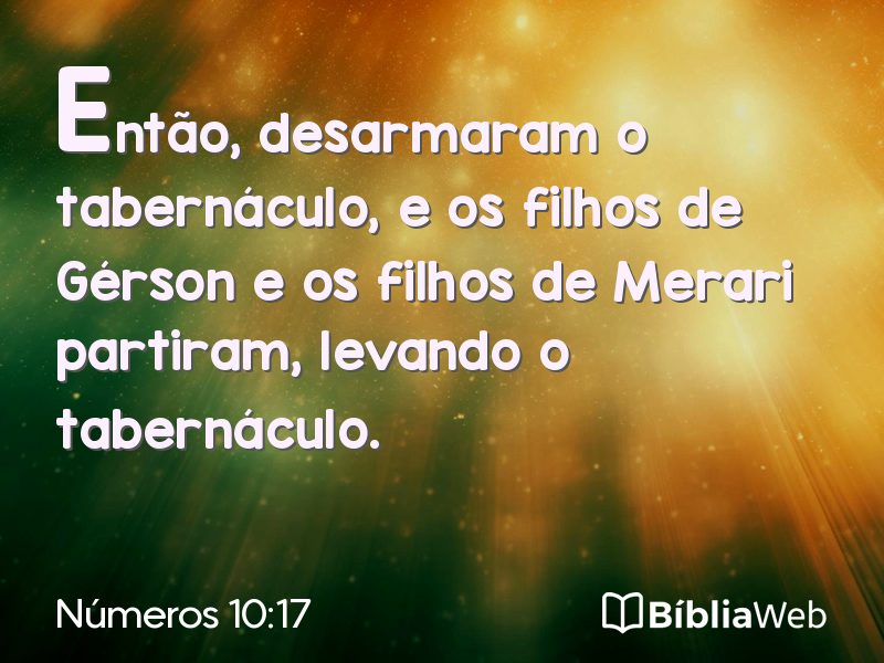 Números 10:17 em imagem para compartilhar