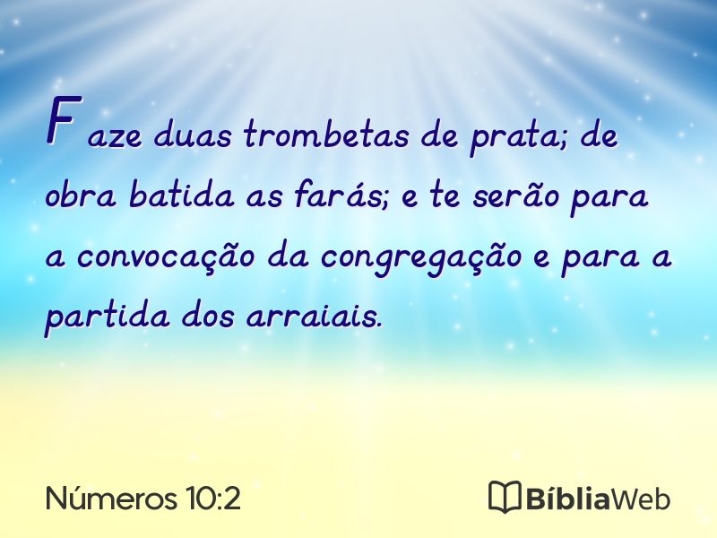 Números 10:2 em imagem para compartilhar