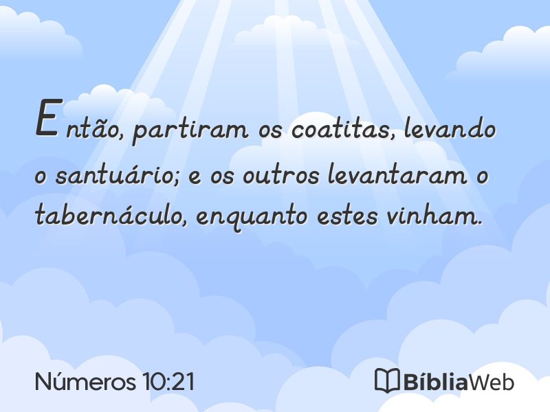 Números 10:21 em imagem para compartilhar