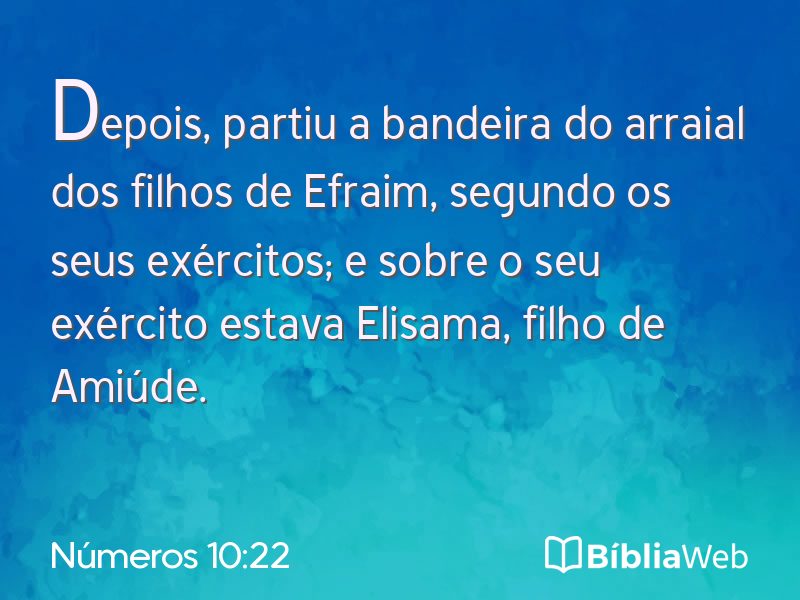 Números 10:22 em imagem para compartilhar