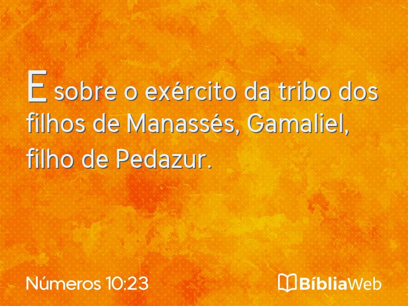 Números 10:23 em imagem para compartilhar