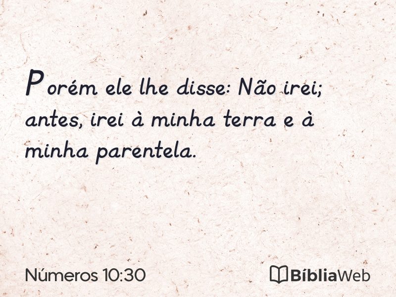 Números 10:30 em imagem para compartilhar