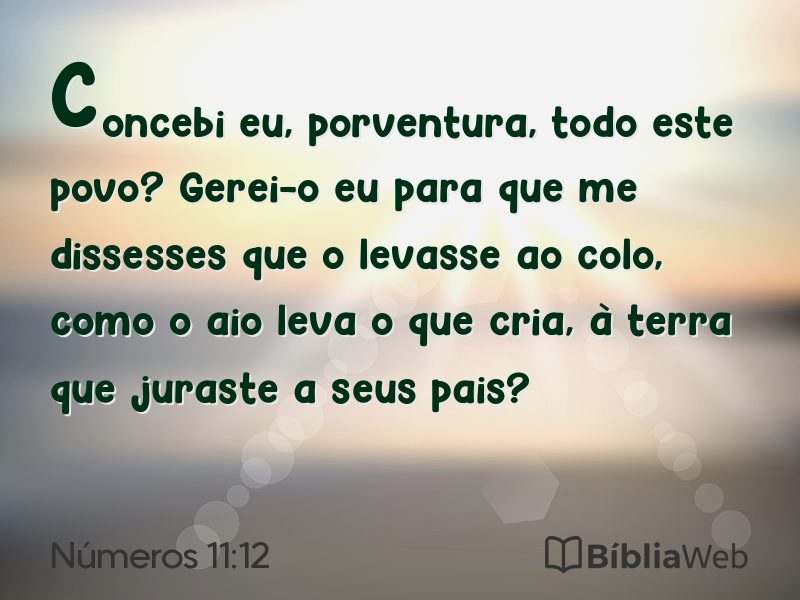Números 11:12 em imagem para compartilhar