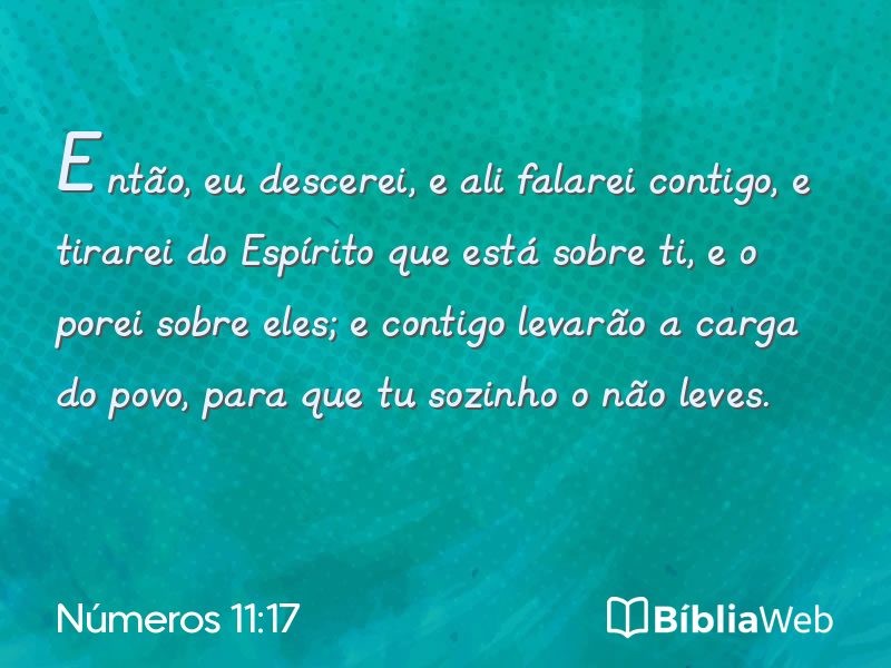 Números 11:17 em imagem para compartilhar