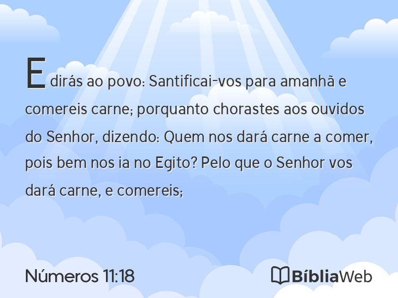 Números 11:18 em imagem para compartilhar