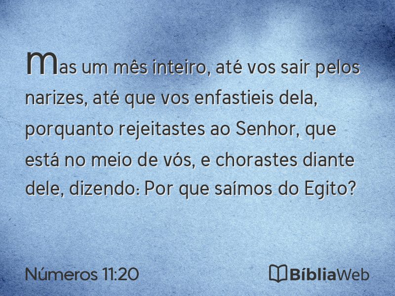 Números 11:20 em imagem para compartilhar