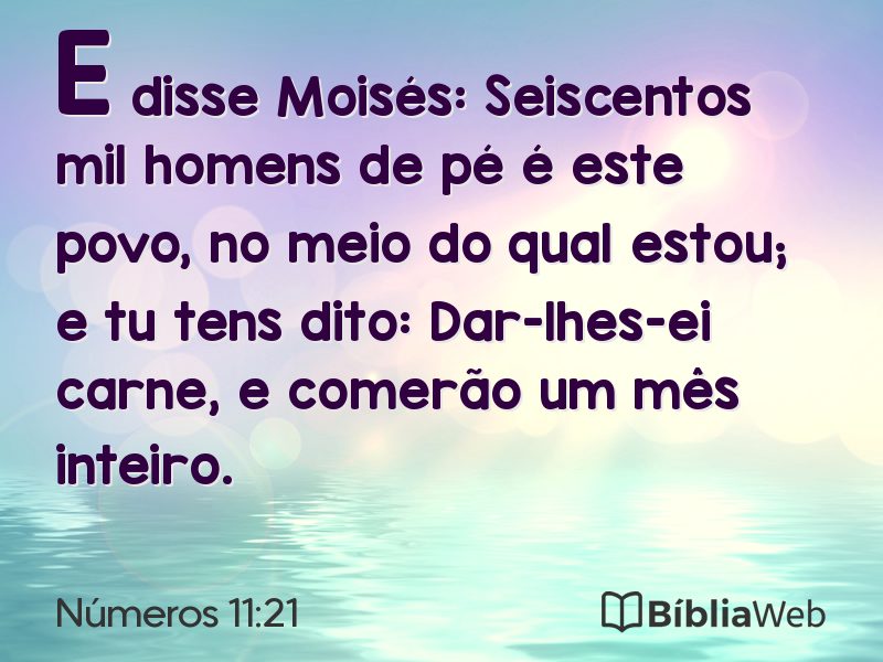Números 11:21 em imagem para compartilhar