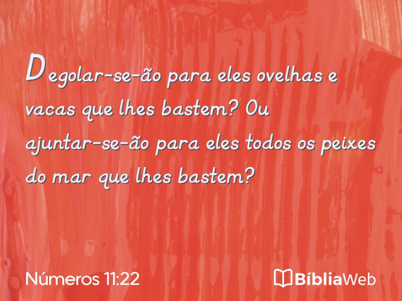 Números 11:22 em imagem para compartilhar