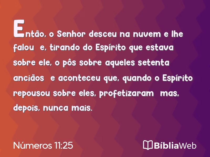 Números 11:25 em imagem para compartilhar